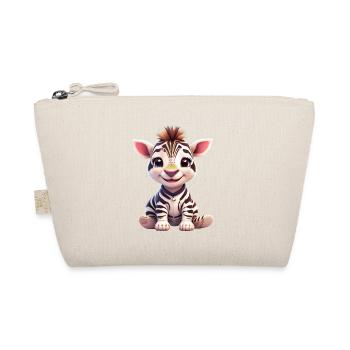 Happy cute Baby Zebra - Bio-Täschchen - Natur - Vorne