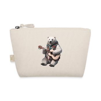 Polar bear polar bear with scarf playing guitar - Organic Pouch - nature - Front