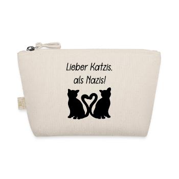 Lieber Katzis, als Nazis! - Bio-Täschchen - Natur - Vorne