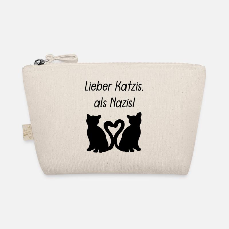 Lieber Katzis, als Nazis! - Bio-Täschchen - Natur