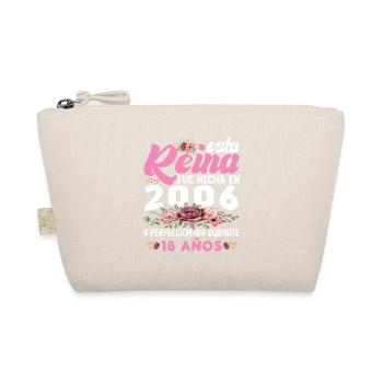 18 Jahre altes Geburtstagsgeschenk Frau Made in 2006 - Bio-Täschchen - Natur - Vorne