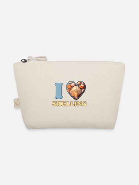 I Love Shelling Shells Shell Collector Gift - Organic Pouch - nature - Front