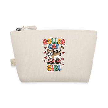Roller Cat Girl Skating Girl Roller Skates Gift - Trousse biologique - nature - Devant