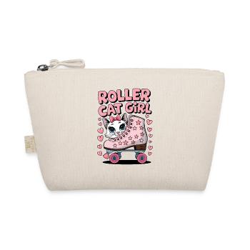 Roller Cat Girl Skating Girl Roller Skates Gift - Trousse biologique - nature - Devant