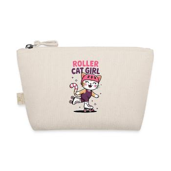 Roller Cat Girl Skating Girl Roller Skates Gift - Trousse biologique - nature - Devant