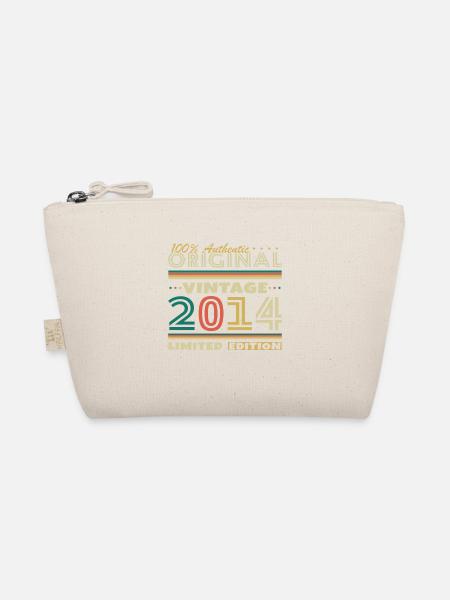 2014 Vintage Retro Geburtstagsgeschenk - Bio-Täschchen - Natur - Vorne