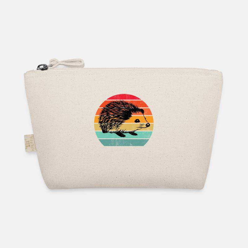 Vintage retro hedgehog Organic Pouch