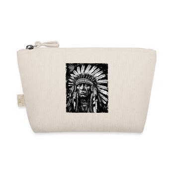 Apache Indian Chief Skull - Organic Pouch - nature - Front