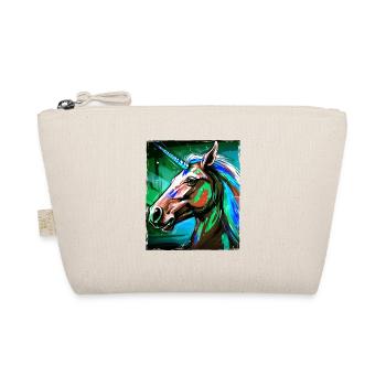 Einhorn Porträt - Bio-Täschchen - Natur - Vorne