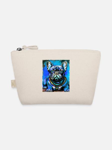 Französische Bulldogge Hund Porträt - Bio-Täschchen - Natur