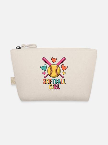 Softball Fille Fille Drôle Softball Cadeau - Trousse biologique - nature - Devant