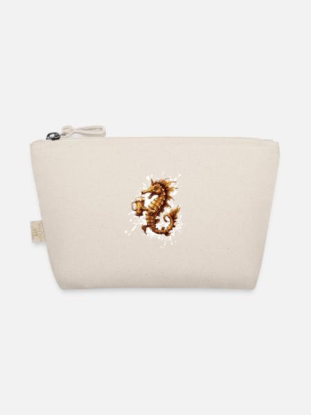 Seahorse Beer Funny - Organic Pouch - nature - Front