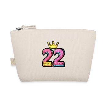 22 Zahl Krone - Bio-Täschchen - Natur - Vorne