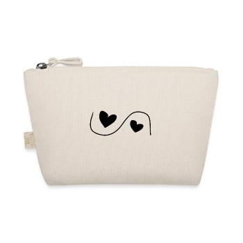 Two Hearts Heart Love - Organic Pouch - nature - Front