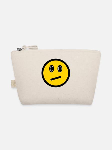 Neutrales Emoticon - Bildsymbol - Strichgesicht - Bio-Täschchen - Natur - Vorne