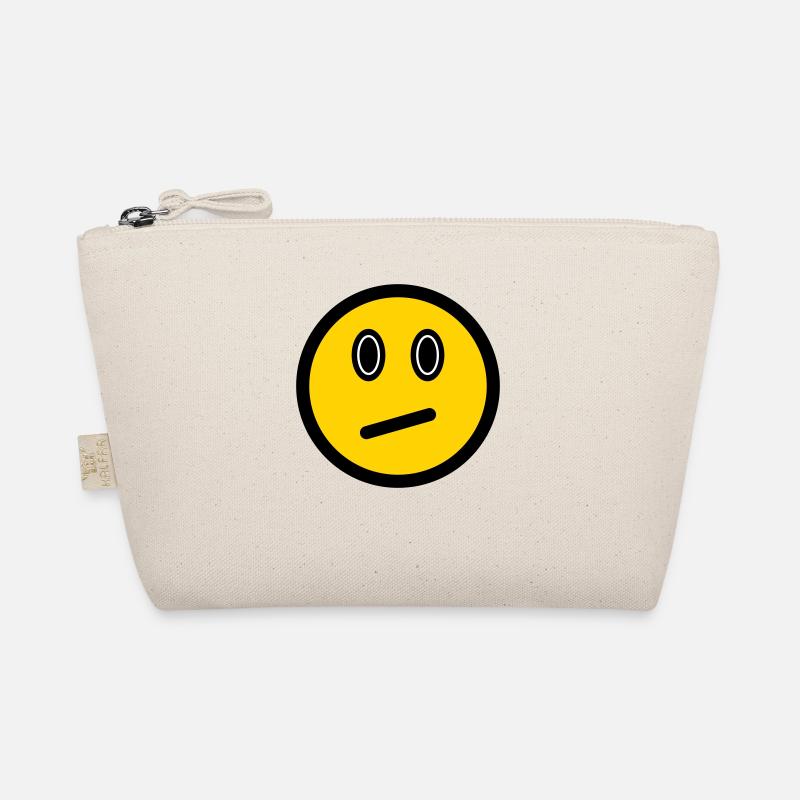 Neutral Emoticon - Image Symbol - Stroke Face Organic Pouch