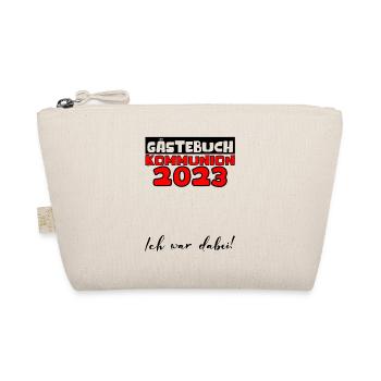 2023 Kommunion Gästebuch Mädchen Jungen Geschenk - Bio-Täschchen - Natur - Vorne
