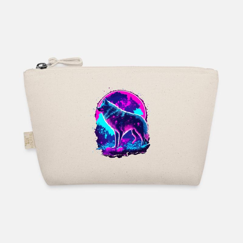 Wolf’s Art Synthwave Néon Psychédélique Trousse biologique