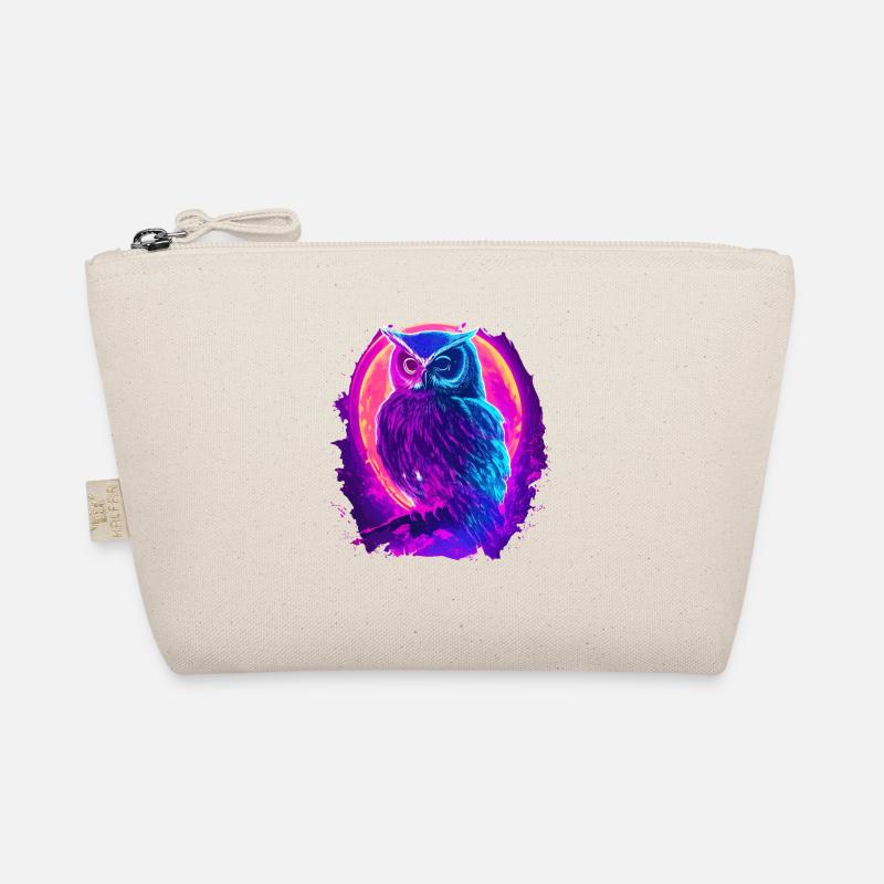 Glowing Owl Neon Artwork Organic Pouch