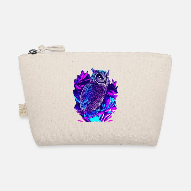 Neon Owl Psychedelic Owl Art Organic Pouch