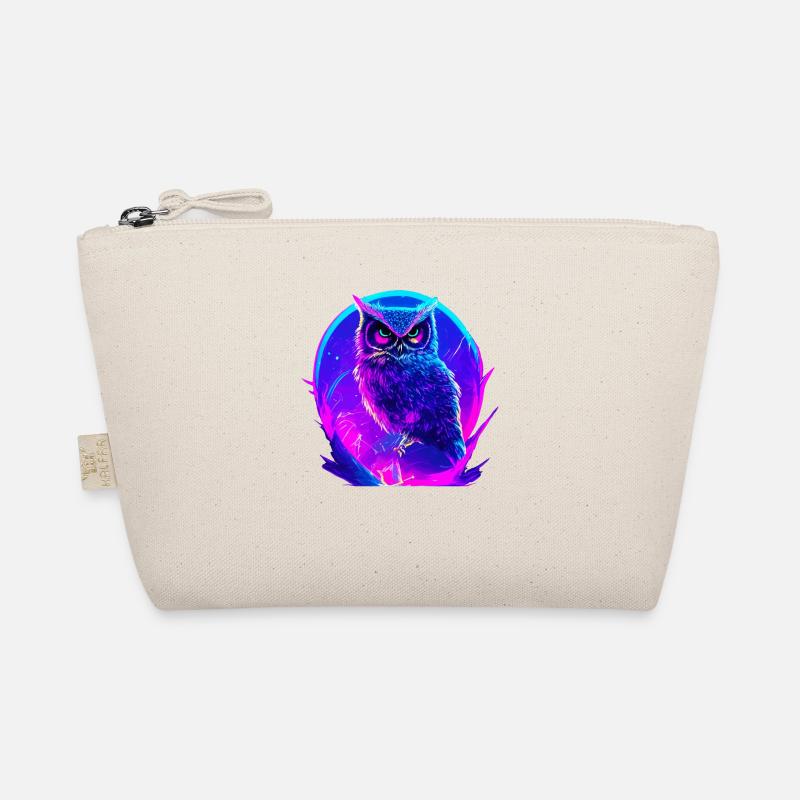Leuchtende Eule Vogel Neon Kunstwerk Bio-Täschchen