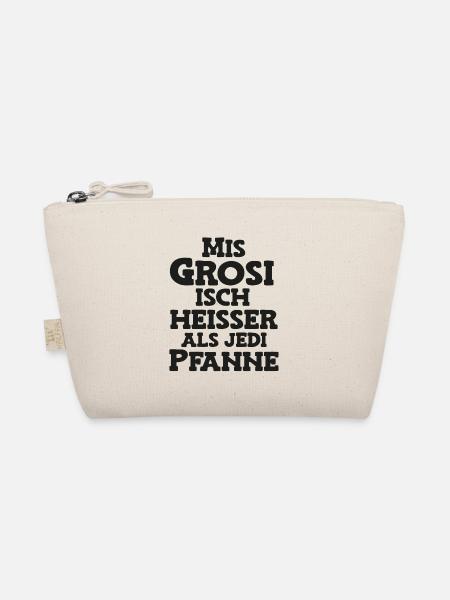 Mis Grosi isch heisser als jede Pfanne Oma Schweiz - Bio-Täschchen - Natur - Vorne