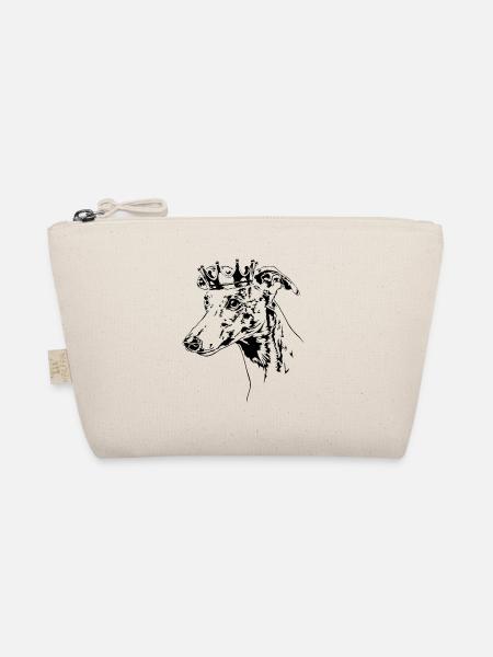WHIPPET Crown Dog Dogs Wilsigns - Organic Pouch - nature - Front