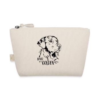 Loved by a Golden Retriever dog saying Wilsigns - Organic Pouch - nature - Front