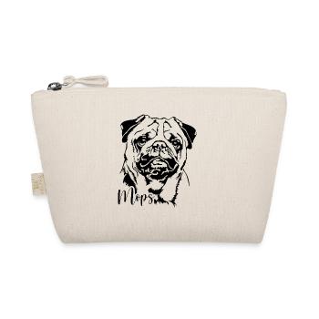 Mops Portrait Hund Hunde Wilsigns - Bio-Täschchen - Natur - Vorne