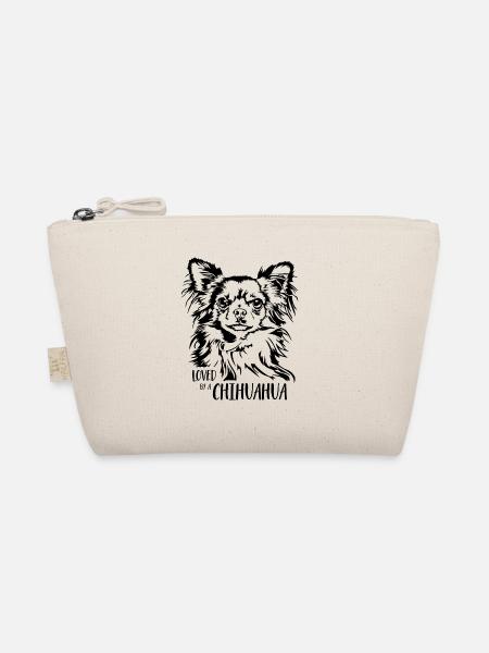 Loved by a Chihuahua Hunde Spruch Hund Wilsigns - Bio-Täschchen - Natur