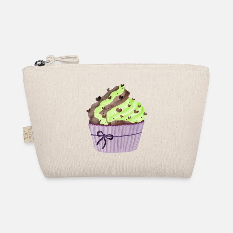 Cupcake mit Pistazie und Schokolade - Bio-Täschchen - Natur