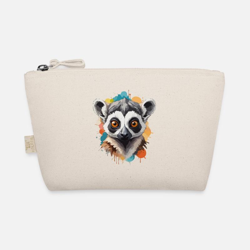 Lemur Bunt Cool Madagaskar Bio-Täschchen
