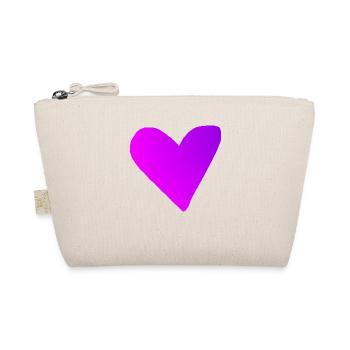 Heart Pink Pink Purple Gift Idea - Organic Pouch - nature - Front