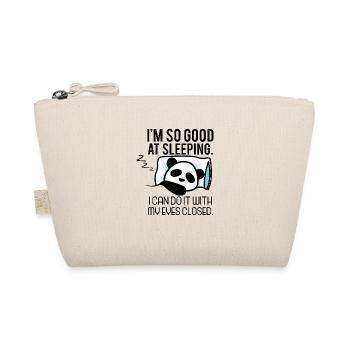 Panda Meister im Schlafen Bett chillen Schlafmütze - Bio-Täschchen - Natur - Vorne