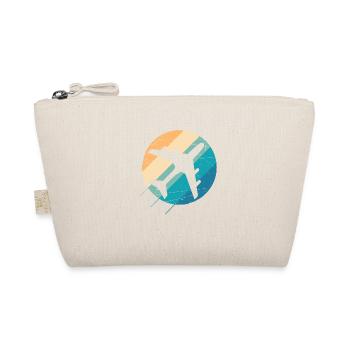 Airplane in a beautiful retro design - Organic Pouch - nature - Front