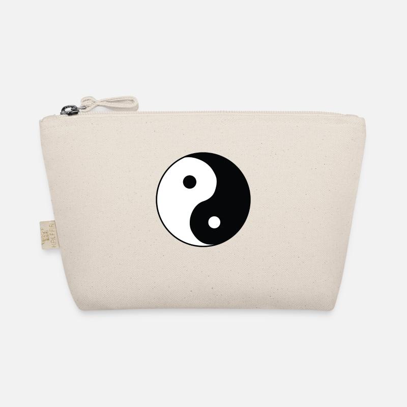ying yang Schwarz und Weiß auf und ab - Bio-Täschchen - Natur