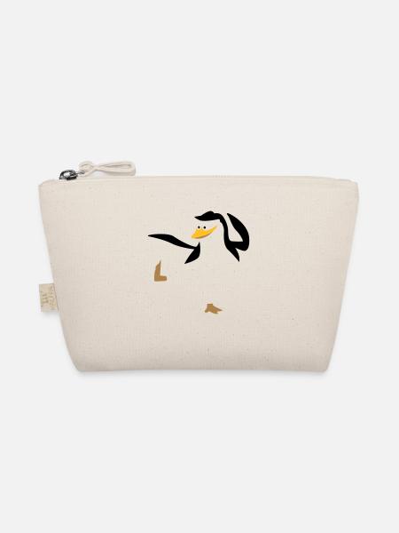 Pinguin macht Karate Sport - Bio-Täschchen - Natur - Vorne