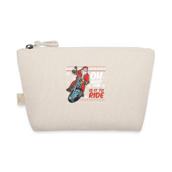 Motorbike Santa for motorbike fans gift idea 🎅🏼 - Organic Pouch - nature - Front