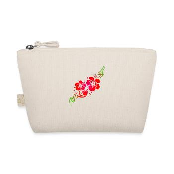 Hawaiian Flower Hibiscus Tribal Tattoo Gift Idea - Organic Pouch - nature - Front