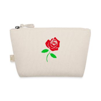 Flowers red rose Romantic gift idea - Organic Pouch - nature - Front