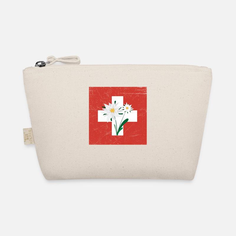 Edelweiss Schweiz Flagge Lustige Geschenkidee - Bio-Täschchen - Natur