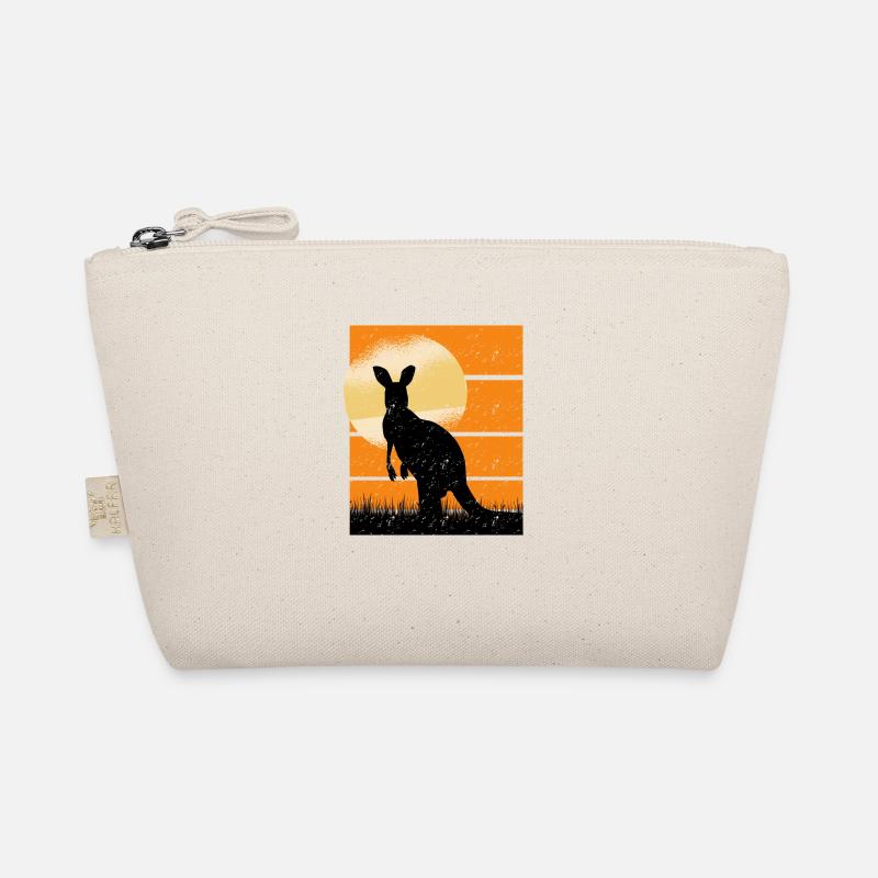 Cangaroo in Sunset retro Organic Pouch
