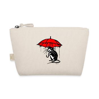 Rat with umbrella - Organic Pouch - nature - Front
