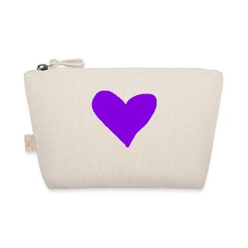 Coeur Violet Idée Cadeau Violet Coeur Amour - Trousse biologique - nature - Devant