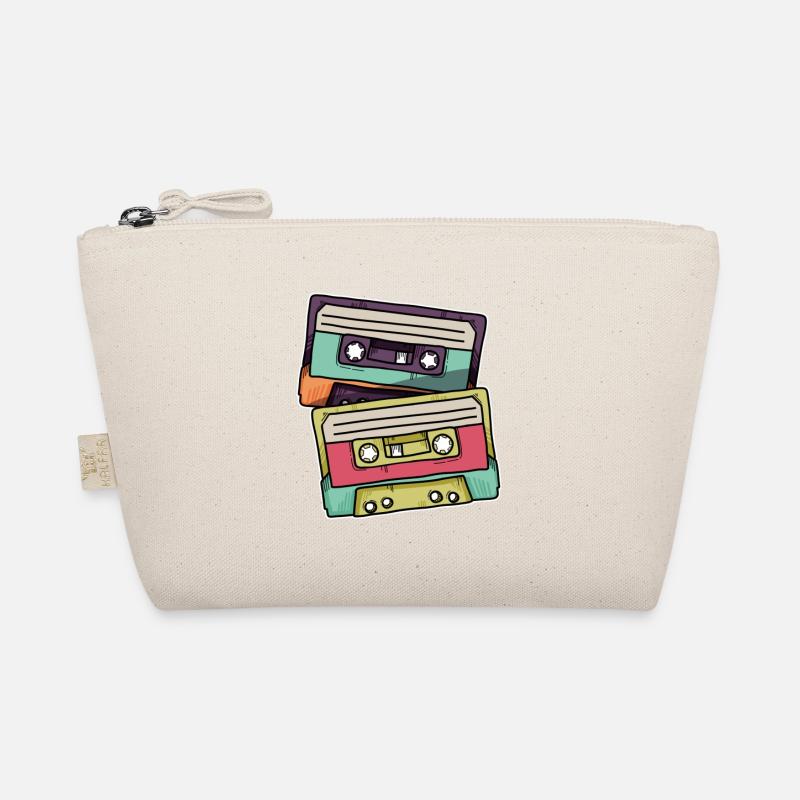 Colored retro cassette tapes Organic Pouch