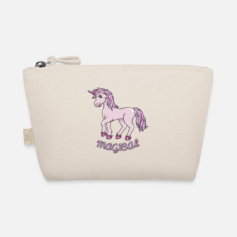 Nettes lächelndes Einhorn Bio-Täschchen