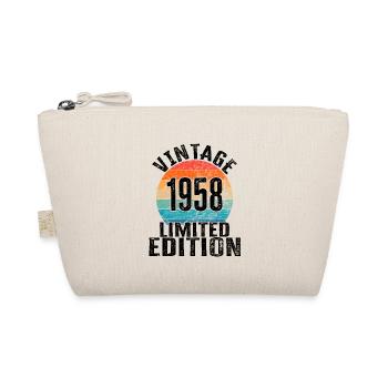 Year of birth 1958 Vintage Limited Edition Retro - Organic Pouch - nature - Front