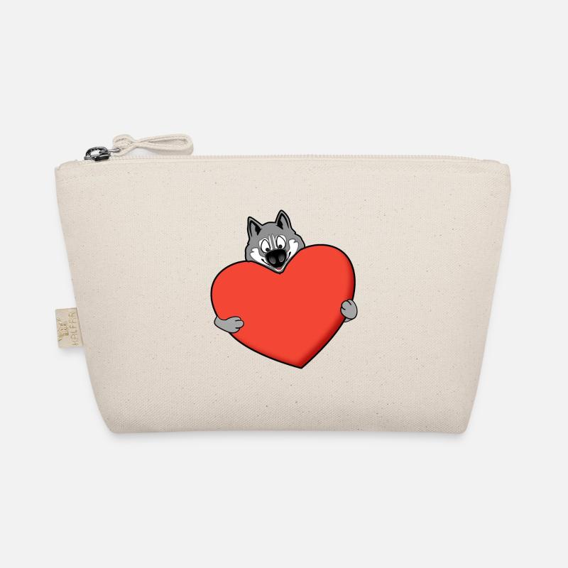 Husky mit herz - Bio-Täschchen - Natur
