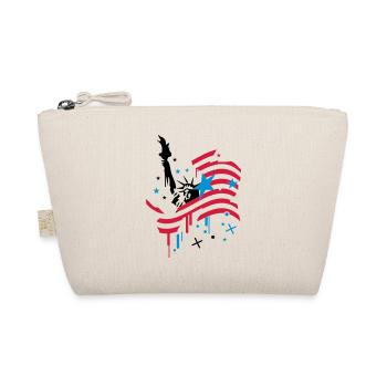 amerikanische Flagge und Freiheitsstatue - Bio-Täschchen - Natur - Vorne