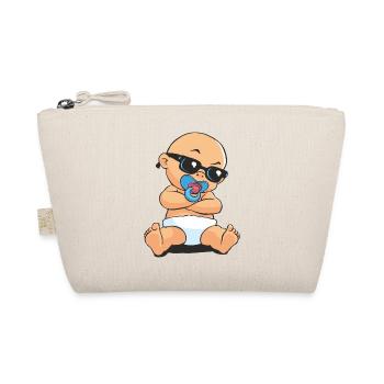 CD - Baby Gangsta mit Sonnenbrille und Schnuller - - Bio-Täschchen - Natur - Vorne